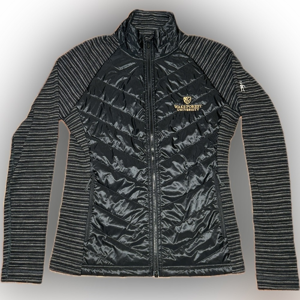 Smartwool Propulsion 60 Striped Puffer Lightweight Wool Jacket WAKE FOREST UNI M
